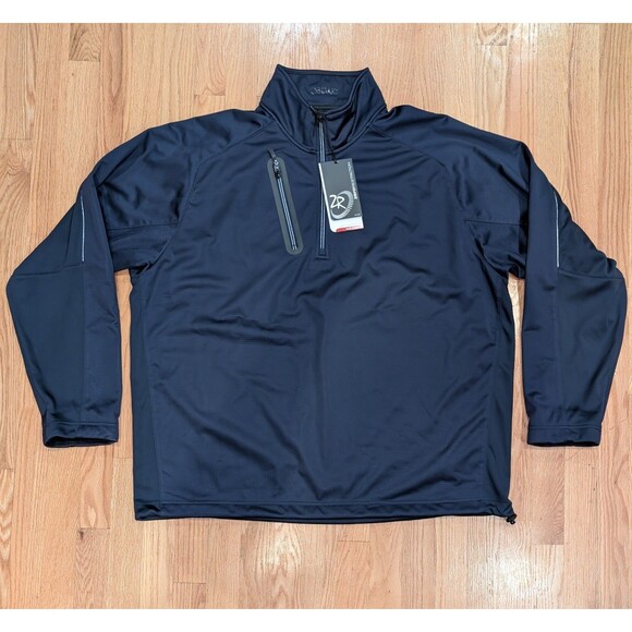 NWT ZERO RESTRICTION Navy Highland Golf Waterproof Jacket Men's XXL Tech Sweater - Picture 1 of 12